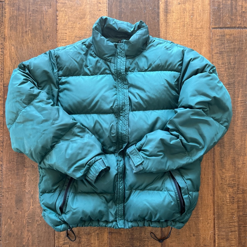 Vintage Alpine Design goose down forest green puffer jacket sz Medium